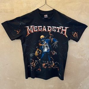 Vintage 1991 Megadeth T Tee Shirt
Double Sided All over Reprint Graphic Large